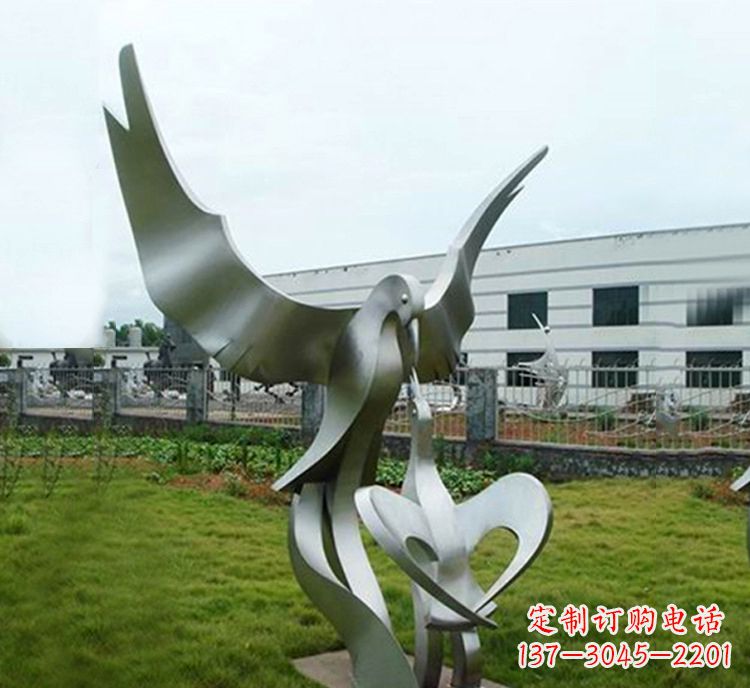 河南“喂食”不锈钢动物鸟类景观雕塑,公园校园中国文化传承雕塑