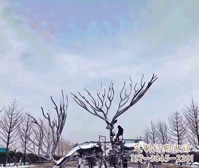 河南鹿群立体雕塑