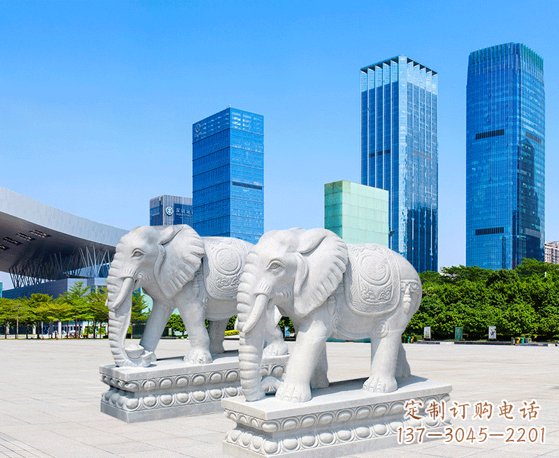 河南公石雕大象