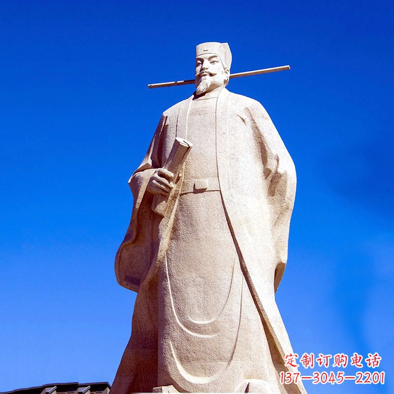 河南景区园林欧阳修大型砂岩雕像-中国历史文化名人著名文学大家