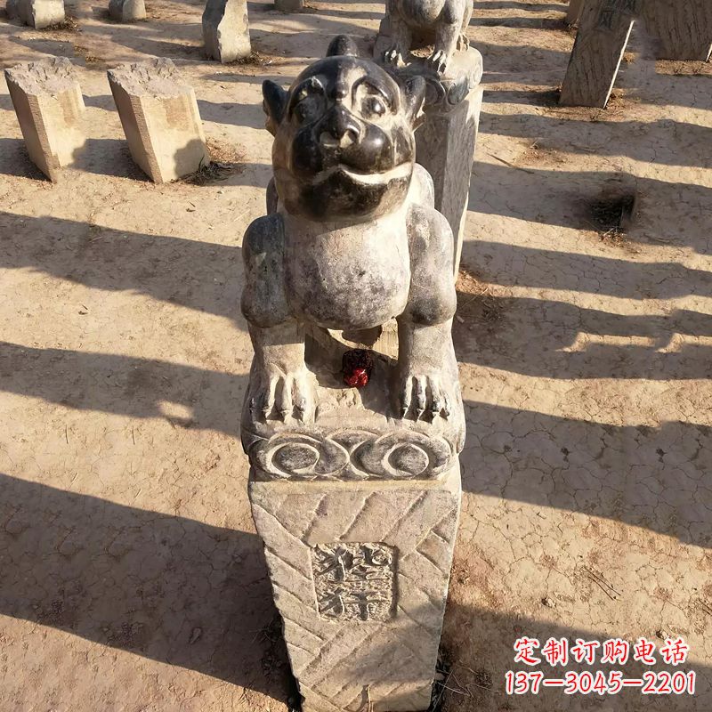 河南青石狴犴拴马桩