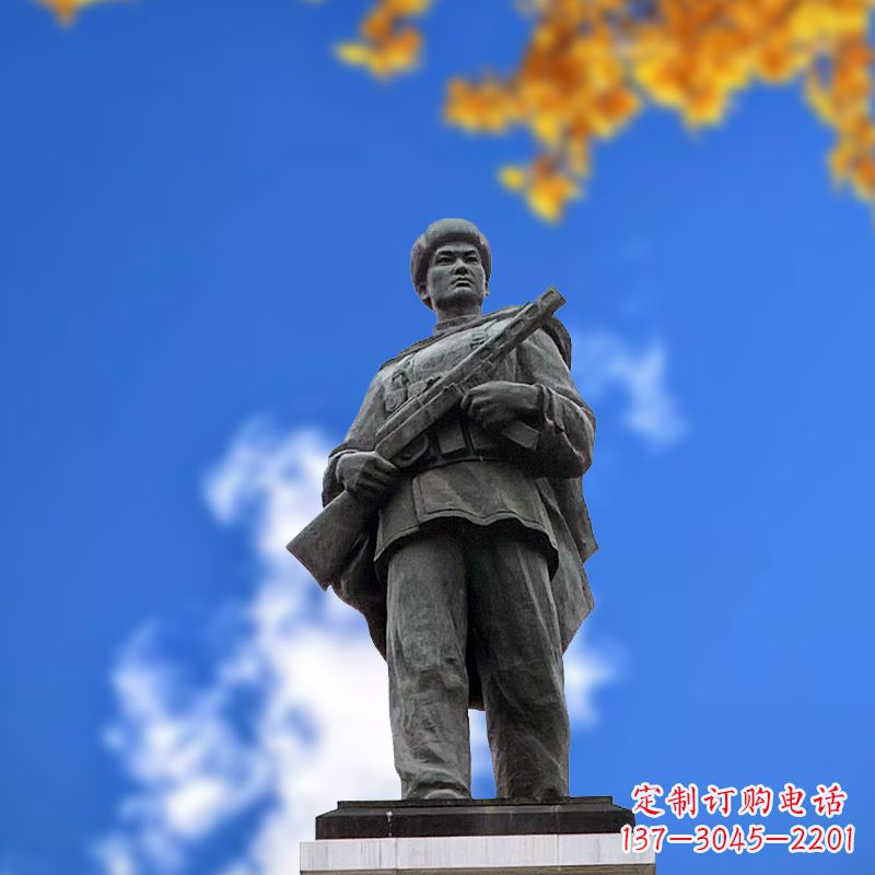 河南中国著名抗战英雄人物邱少云石雕塑像