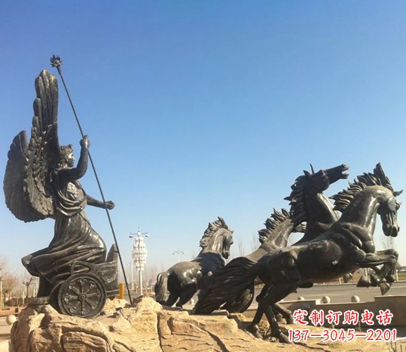 河南阿波罗战车小区景观铜雕 (3)