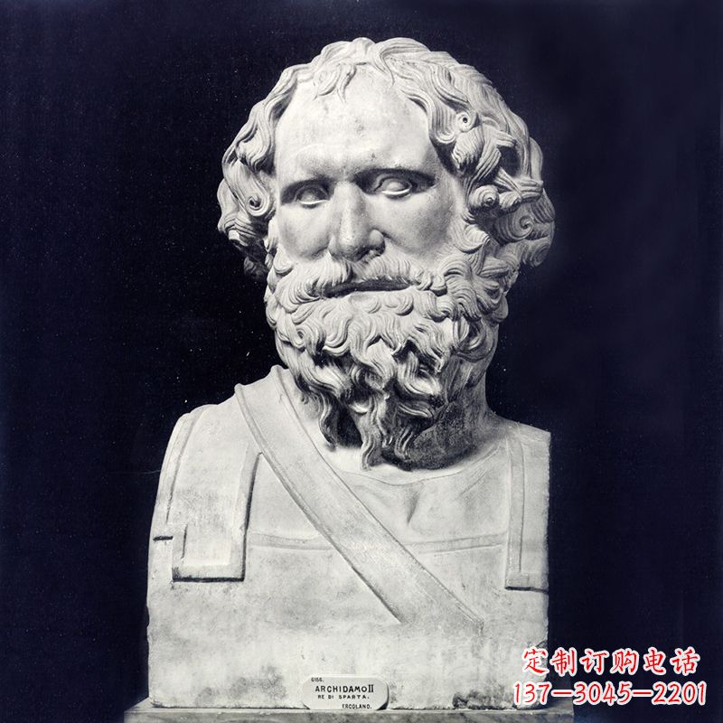 河南阿基米德石雕头像-学校校园世界著名人物雕塑