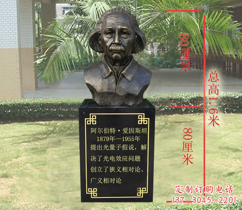 河南爱因斯坦名人胸像铜雕