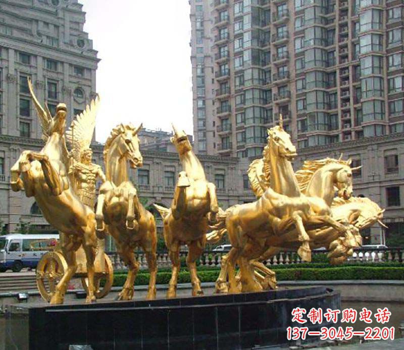 河南八马群阿波罗铜雕