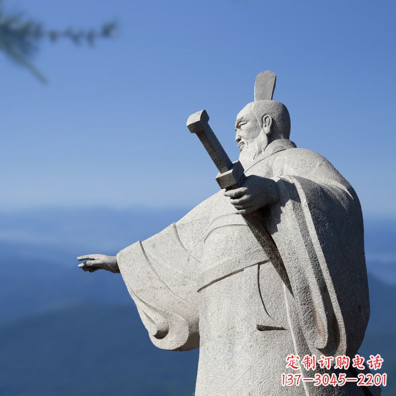 河南霸气无双秦始皇石雕像