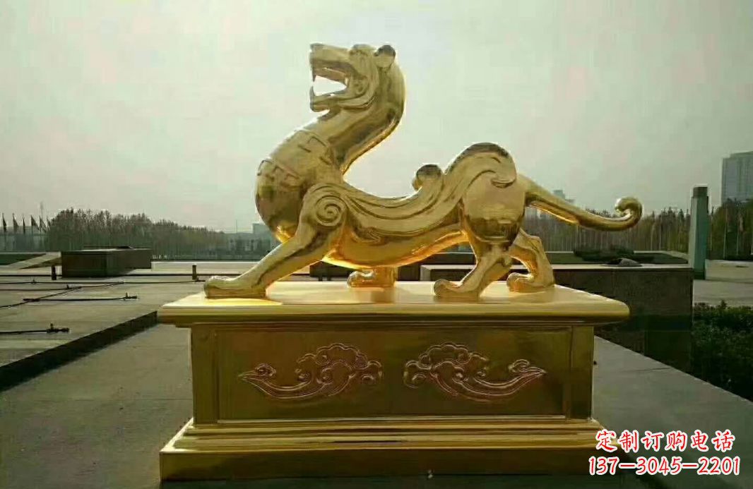 河南白虎铜雕