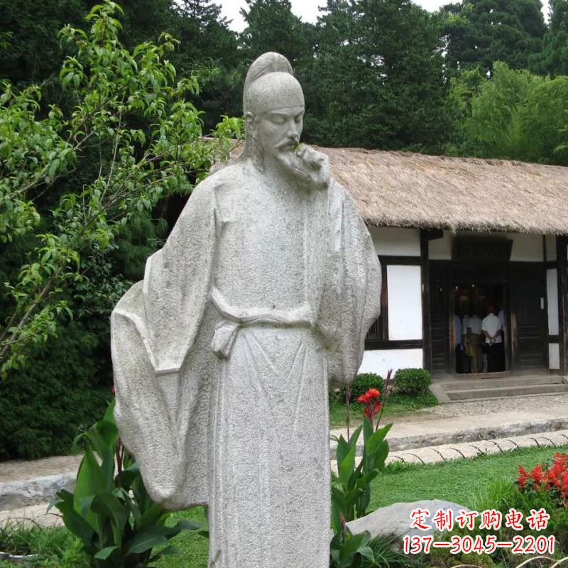 河南白居易石雕塑像-公园景区中国古代历史文化名人雕塑
