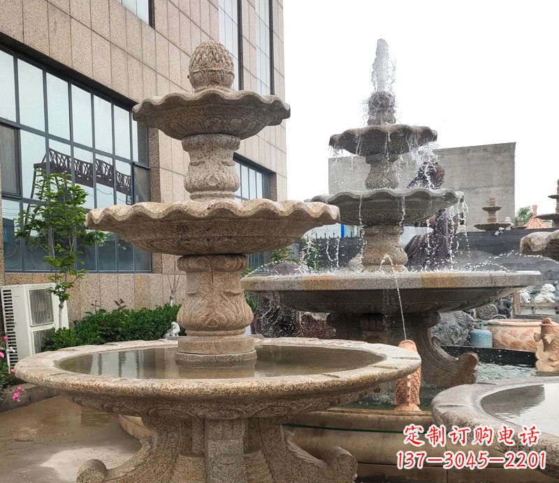 河南白麻天然石欧式喷泉雕塑