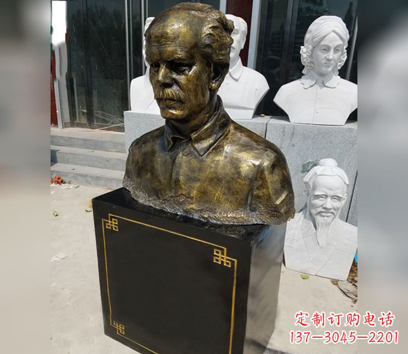 河南白求恩胸像铜雕2