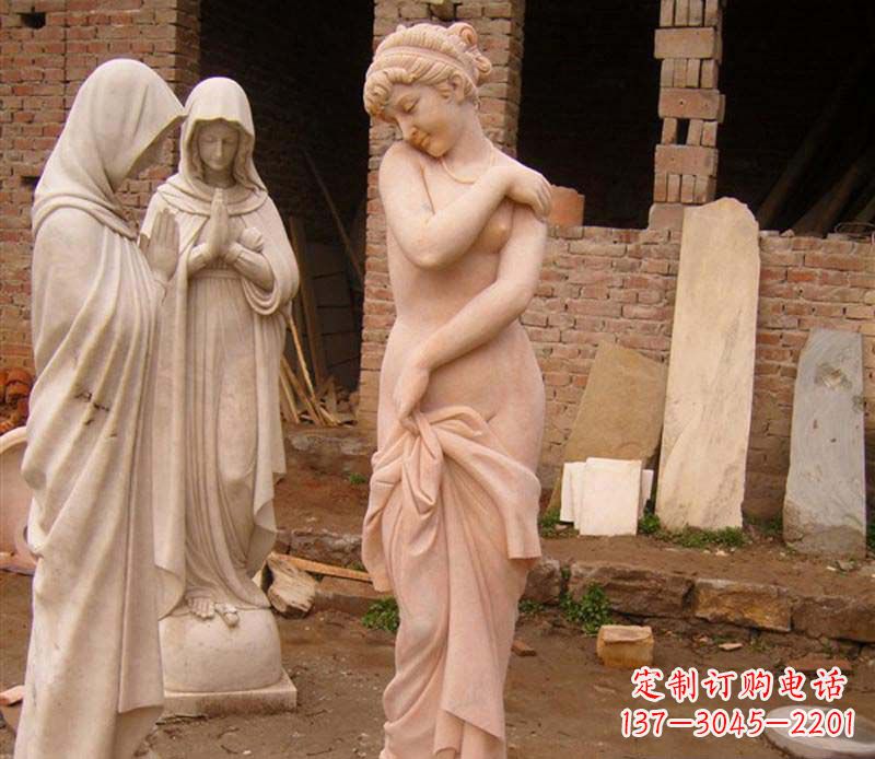 河南半裸女人大理石雕塑