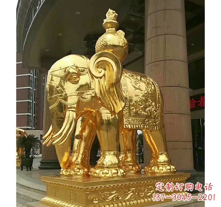河南宝瓶大象铜雕
