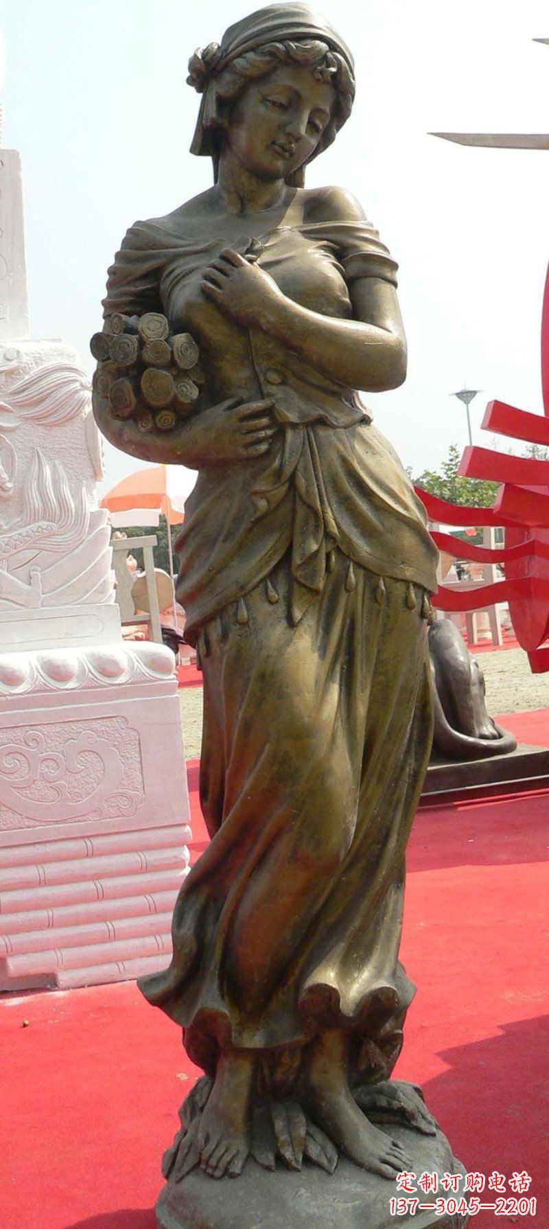 河南少女梦想铜雕