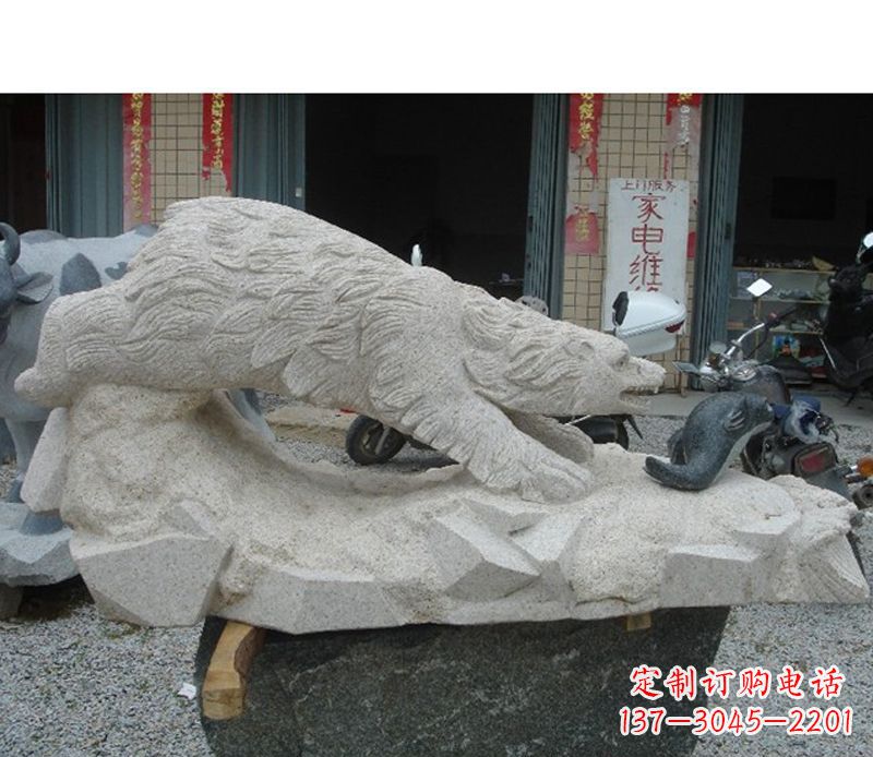 河南北极熊石雕公园动物雕塑