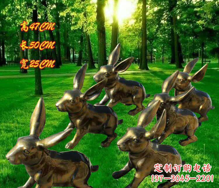 河南奔跑的兔子雕塑