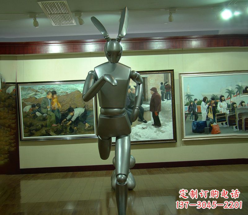 河南奔跑兔子雕塑