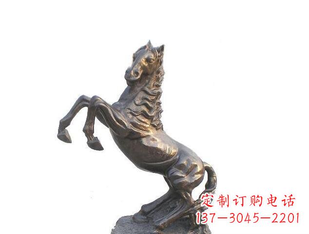 河南奔腾的马玻璃钢仿铜动物雕塑