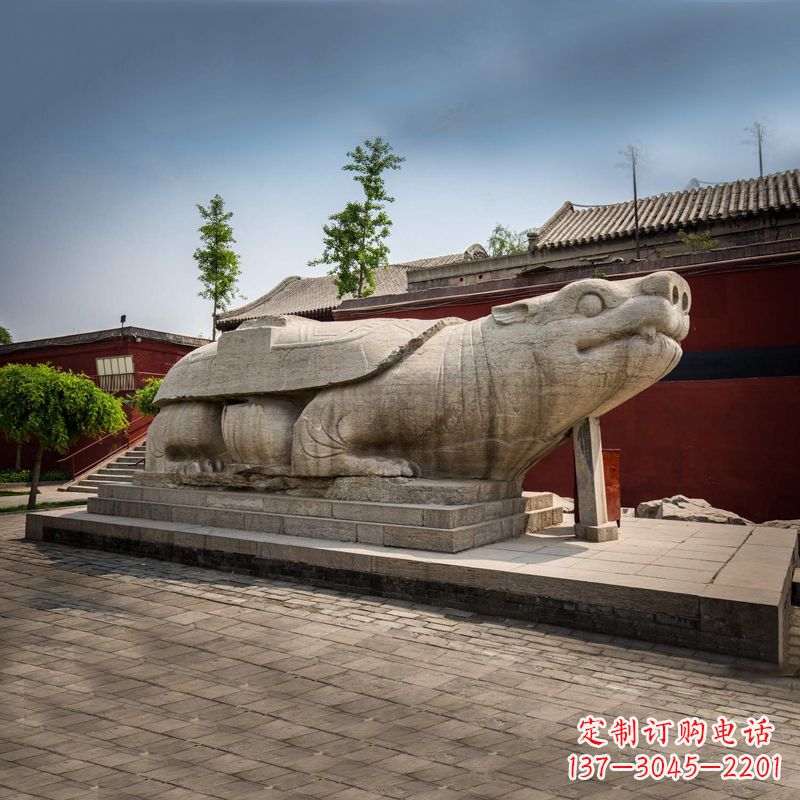 河南赑屃身上有佛的雕塑-寺庙景点广场神兽动物雕塑