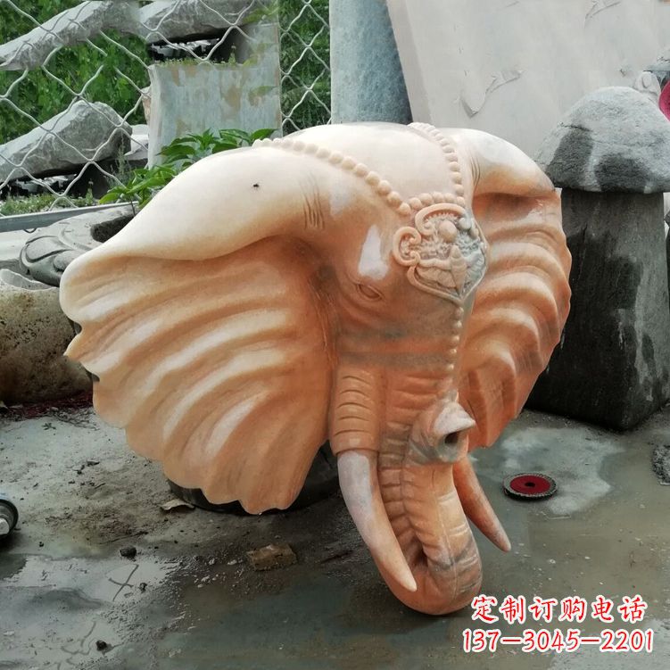 河南壁挂喷水大象头雕塑