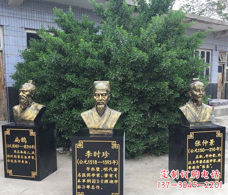 河南扁鹊李时珍张仲景胸像古代人物铜雕