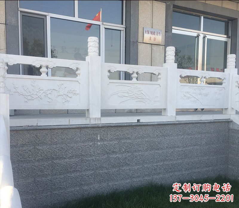 河南别墅汉白玉栏板景观石雕 (2)