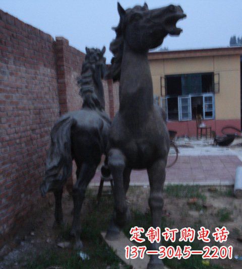 河南别墅景观动物马铜雕塑_2