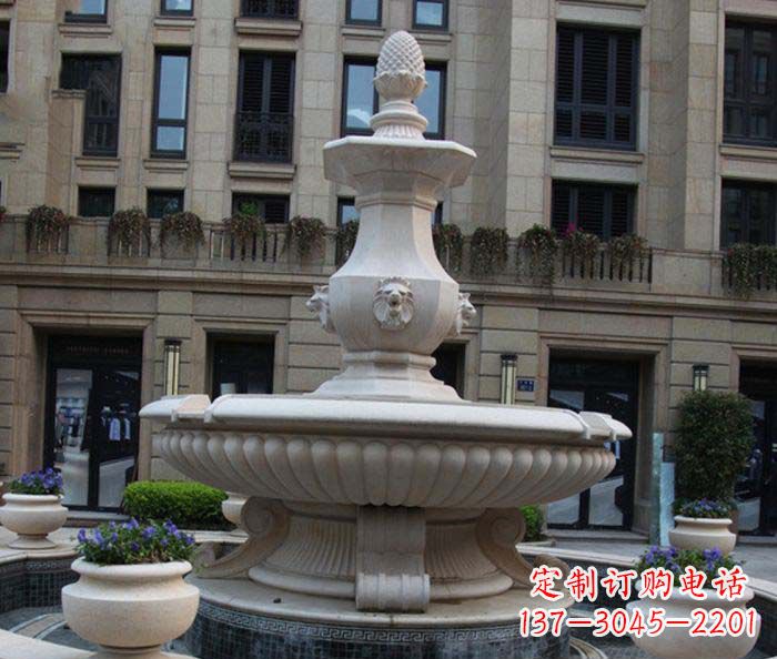 河南别墅景观欧式喷泉石雕_2