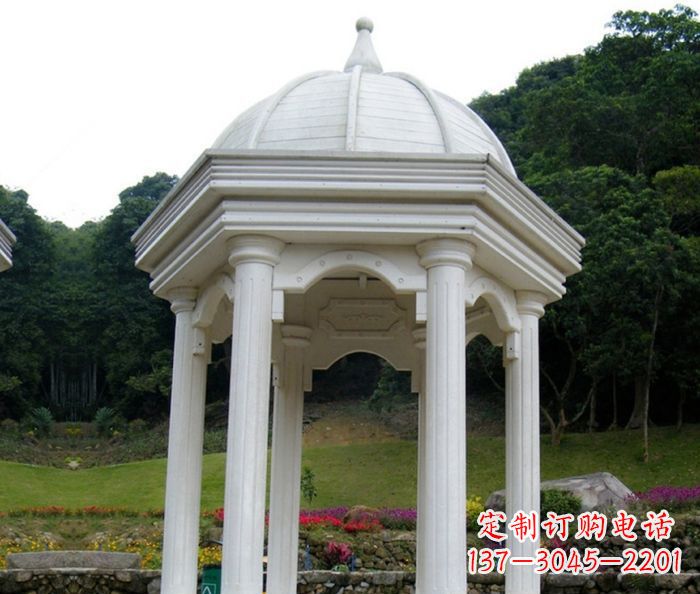 河南别墅景观欧式石雕凉亭 (2)