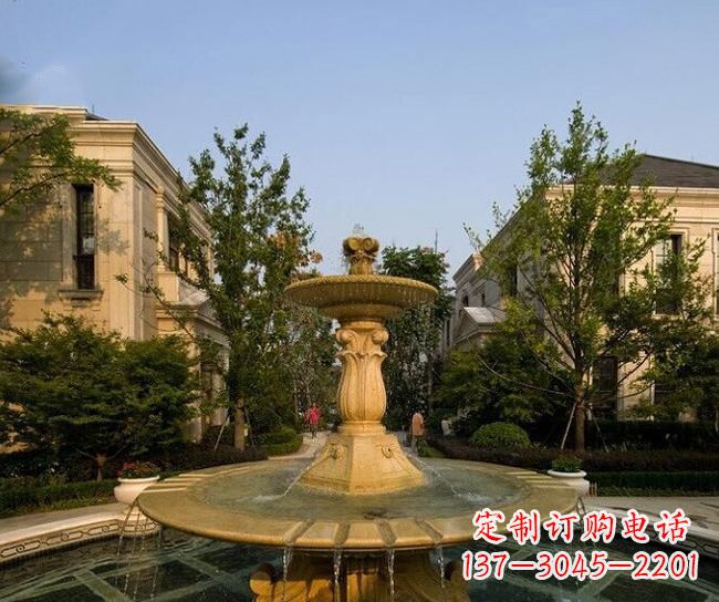 河南别墅石雕大型喷泉雕塑 (2)