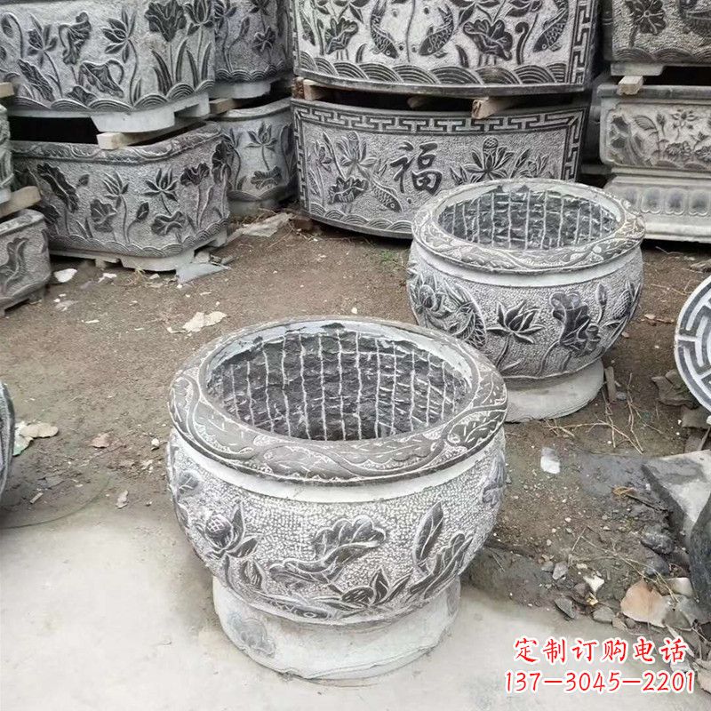 河南别墅水缸石雕塑