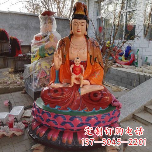 河南玻璃钢彩绘送子观音雕塑