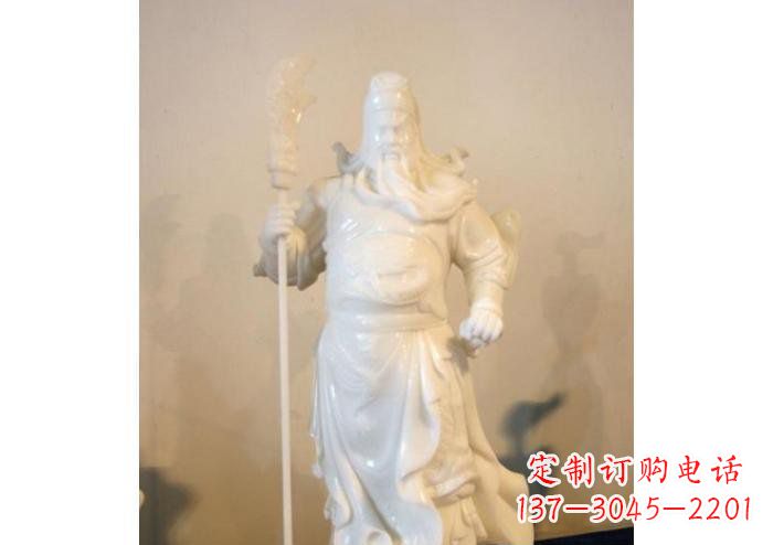 河南玻璃钢持刀关公雕塑