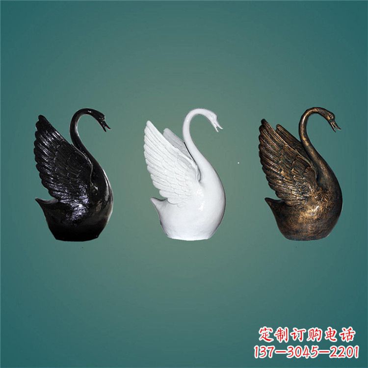 河南玻璃钢抽象天鹅雕塑-水景水池可喷水动物雕塑摆件