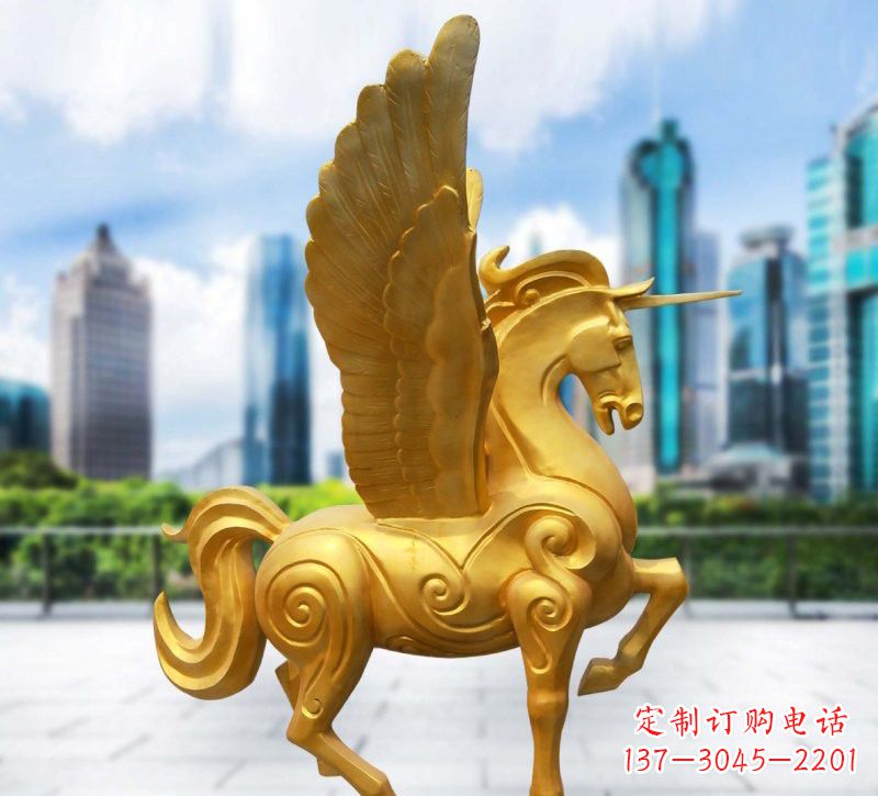 河南玻璃钢仿铜独角兽雕塑精美雕塑艺术