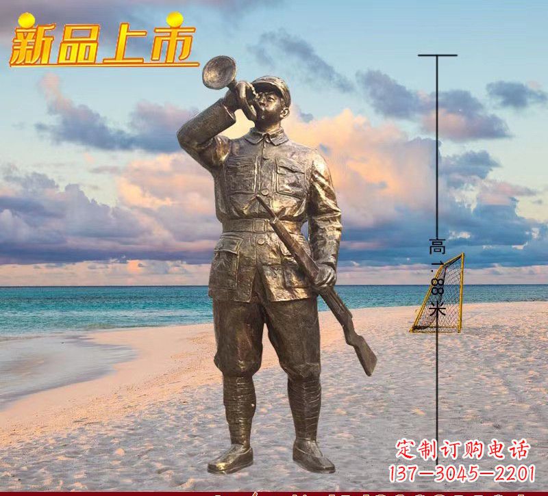 河南玻璃钢仿铜红军人物雕塑222