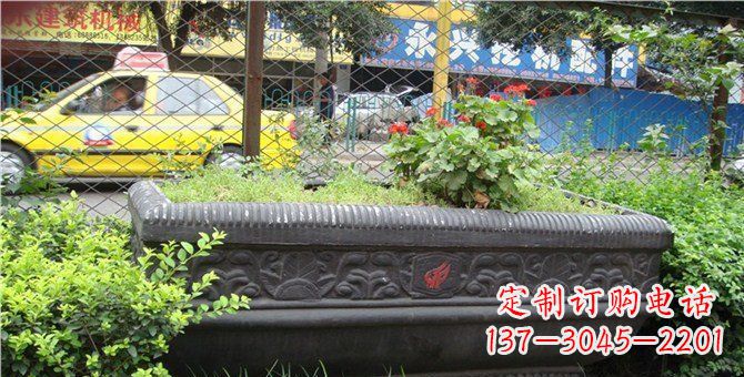 河南玻璃钢仿铜花盆景观雕塑