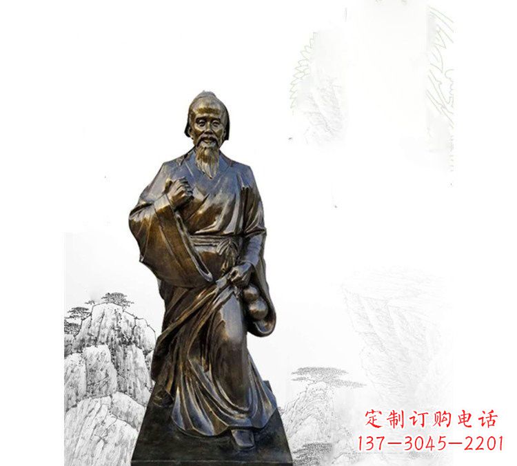 河南玻璃钢仿铜华佗雕塑