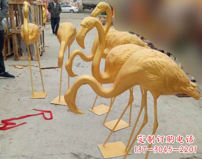 河南火烈鸟雕塑仿铜雕塑的精美杰作