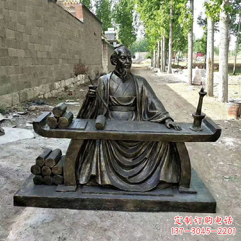 河南玻璃钢仿铜雕刻的历史名人——张衡