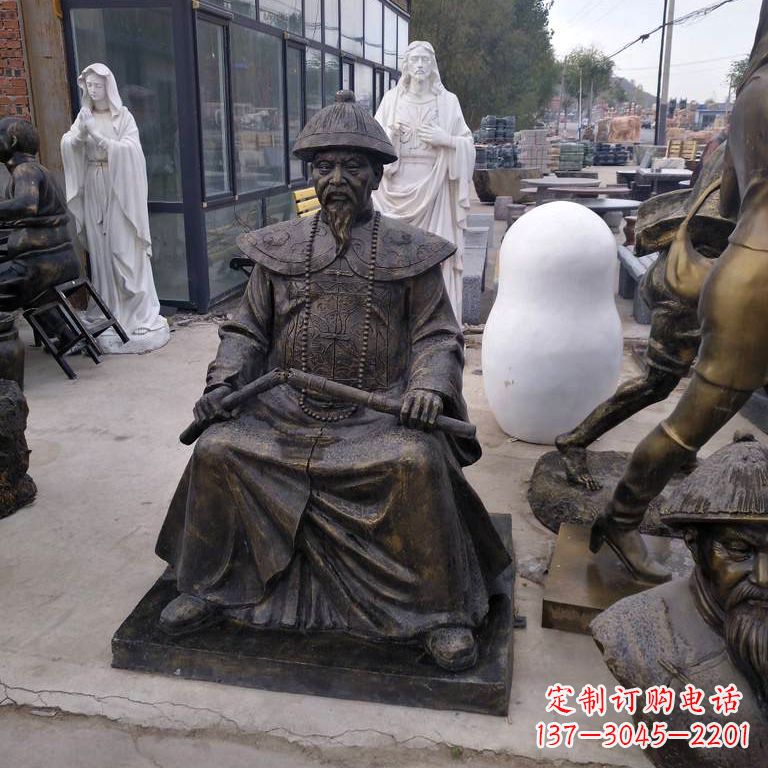 河南玻璃钢仿铜林则徐坐姿像