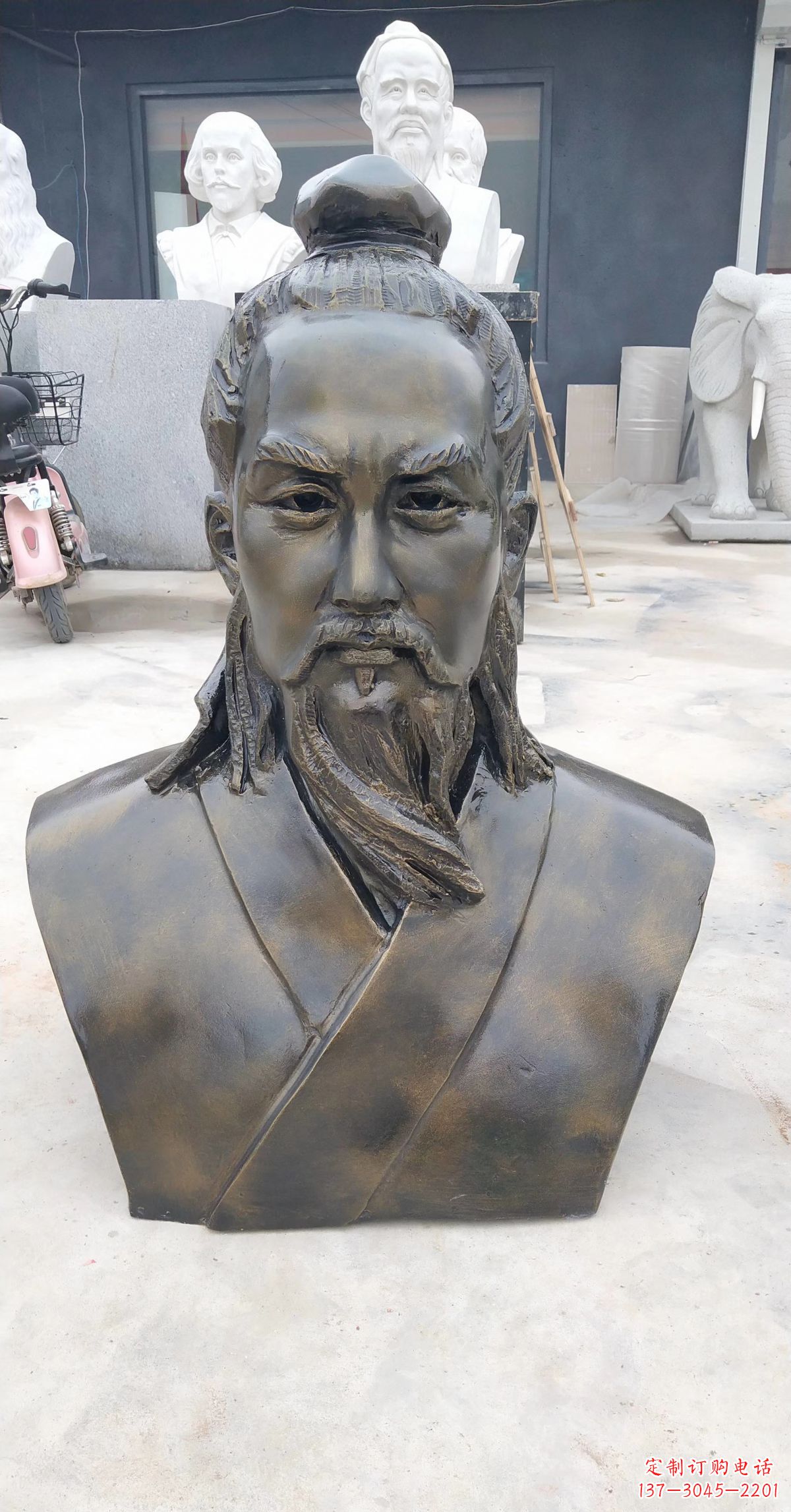 河南玻璃钢鲁班头像雕塑传承传统雕刻技艺