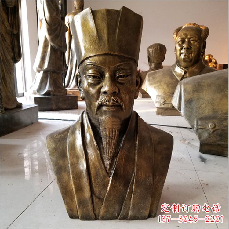 河南玻璃钢仿铜苏轼头像雕塑