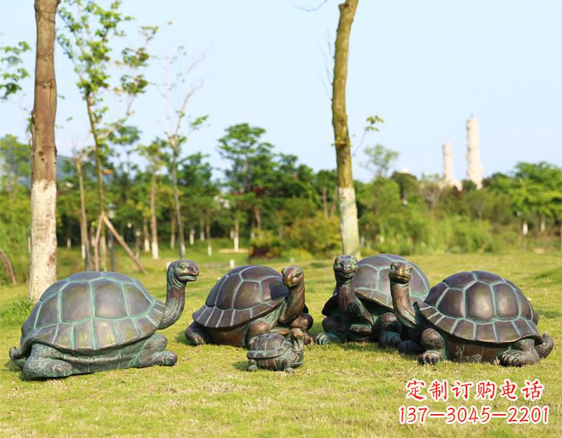 河南玻璃钢仿铜乌龟雕塑摆件