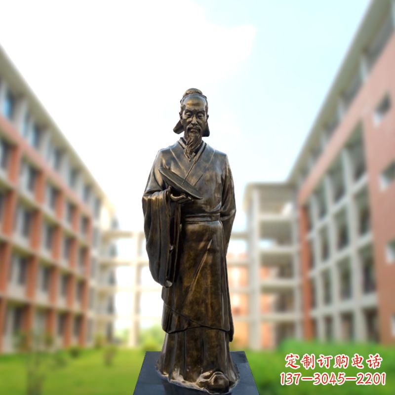 河南祖冲之雕像——传承校园历史的象征