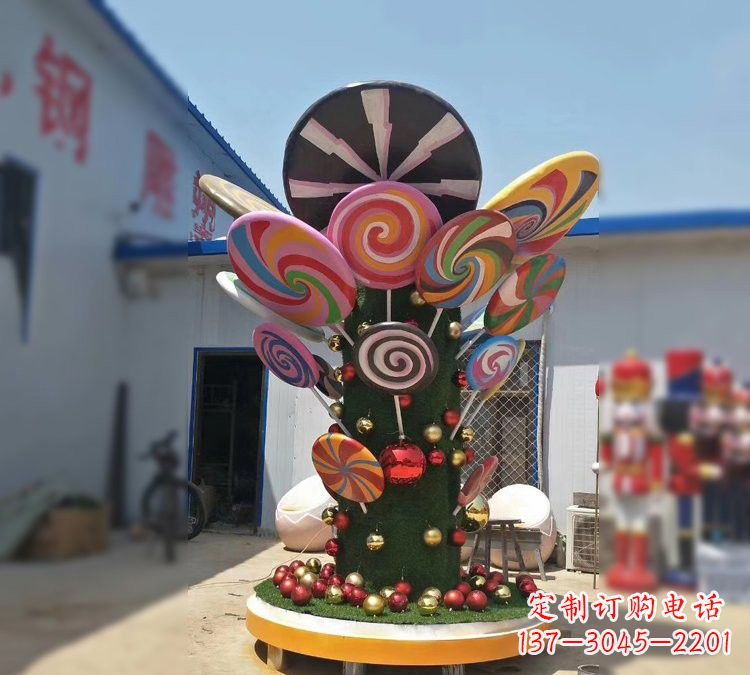 河南玻璃钢制作的棒棒糖雕塑