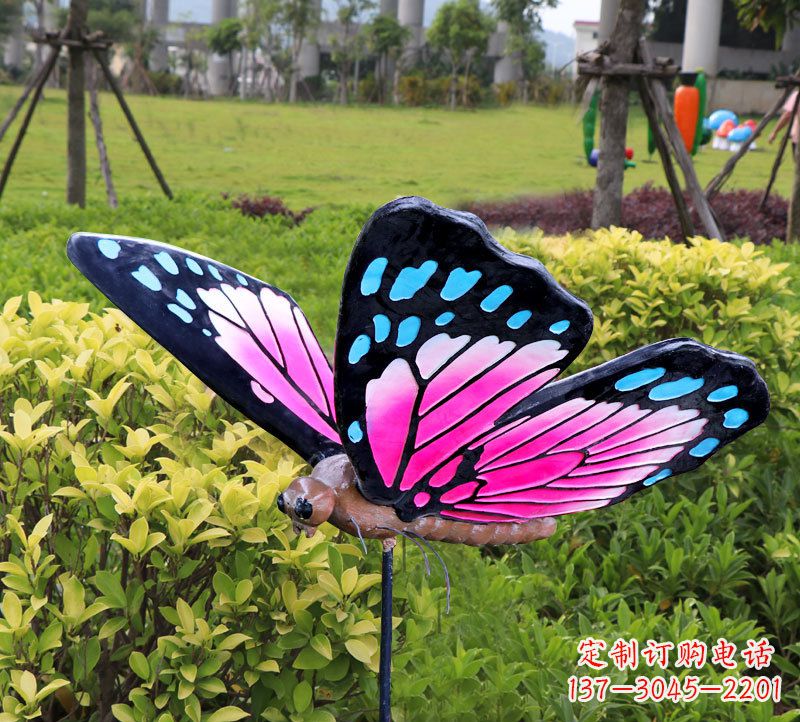 河南玻璃钢仿真蝴蝶动物雕塑