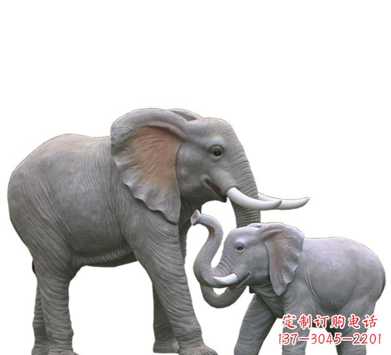 河南玻璃钢仿真母子大象