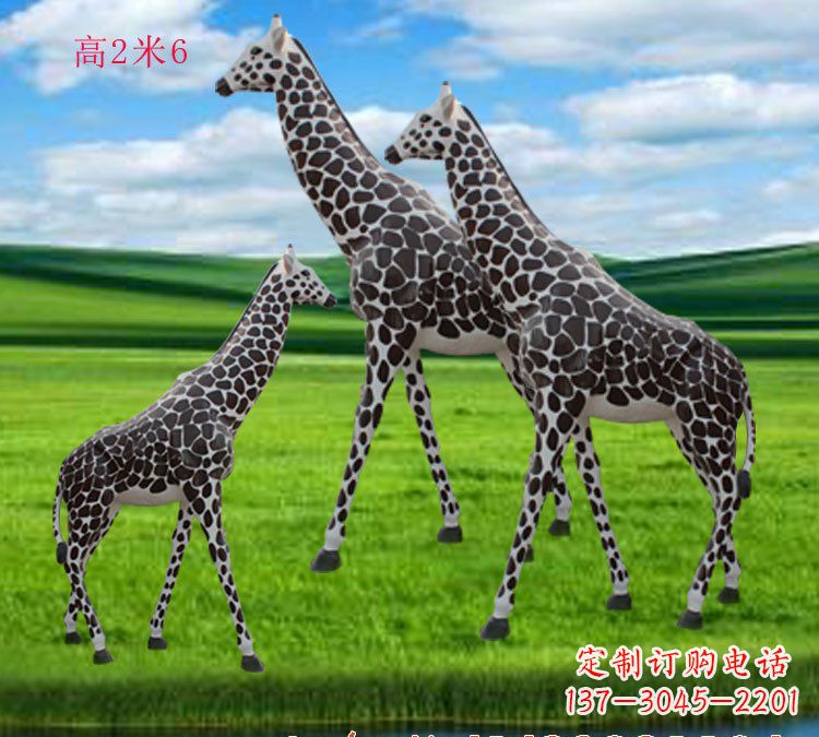 河南玻璃钢材质长颈鹿雕塑