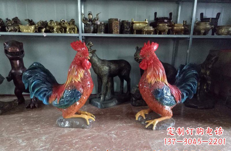 河南玻璃钢公鸡雕塑——给环境带来美丽的色彩